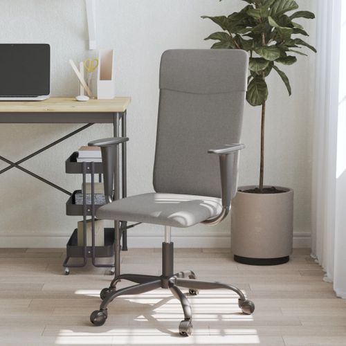 Chaise de bureau réglable en hauteur gris foncé tissu - Photo n°2; ?>