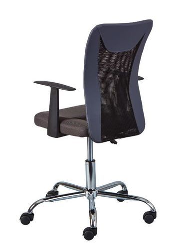 Chaise de bureau réglable simili cuir gris et noir Roll - Photo n°2; ?>
