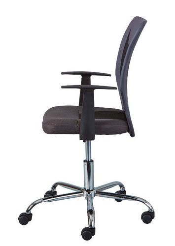 Chaise de bureau réglable simili cuir gris et noir Roll - Photo n°3; ?>