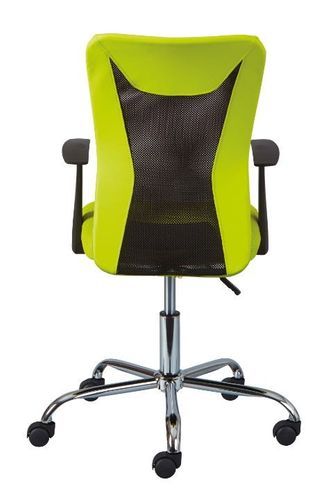 Chaise de bureau réglable simili cuir vert et noir Roll - Photo n°3; ?>