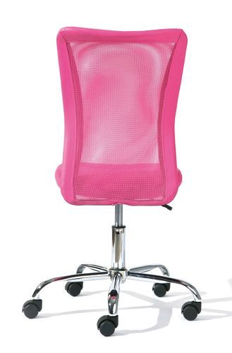 Chaise de bureau rose et pieds métal chromé Kelly - Photo n°3; ?>