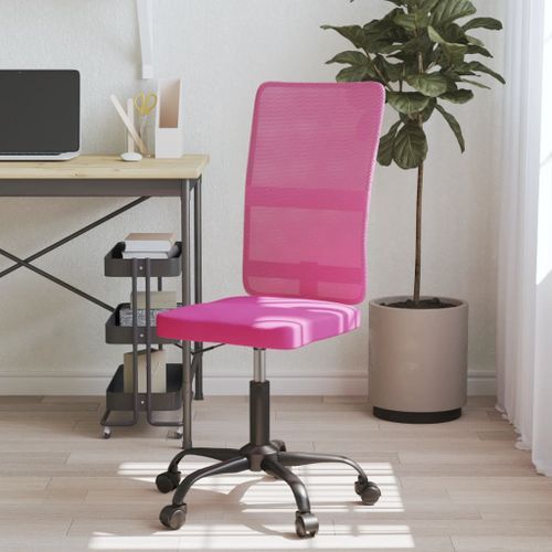 Chaise de bureau rose tissu en maille - Photo n°2; ?>