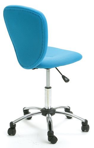 Chaise de bureau tissu bleu et pieds métal chromé Pezzi - Photo n°2; ?>