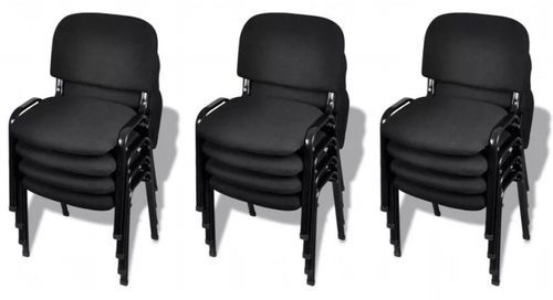 Chaise de bureau tissu et pieds métal noir Minisane - Lot de 12 - Photo n°3; ?>