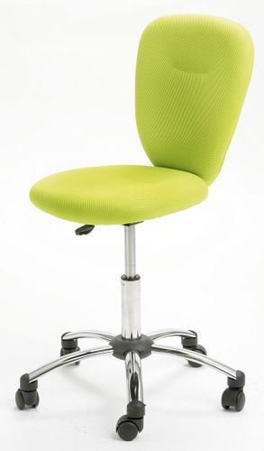 Chaise de bureau tissu vert anis et pied métal chromé Pezzi - Photo n°2; ?>