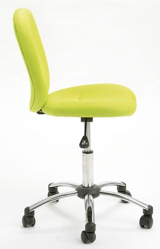 Chaise de bureau tissu vert anis et pied métal chromé Pezzi - Photo n°3; ?>