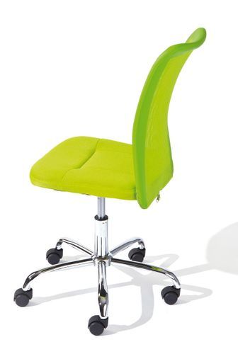 Chaise de bureau verte et pieds métal chromé Kelly - Photo n°3; ?>