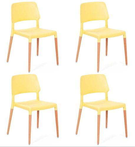 Chaise de cuisine jaune Toly - Lot de 4 - Photo n°2; ?>