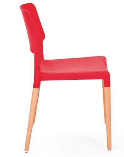 Chaise de cuisine rouge Toly - Lot de 4 - Photo n°3; ?>