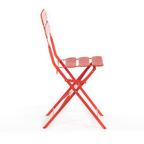 Chaise de jardin acier rouge mate Dola - Photo n°2; ?>