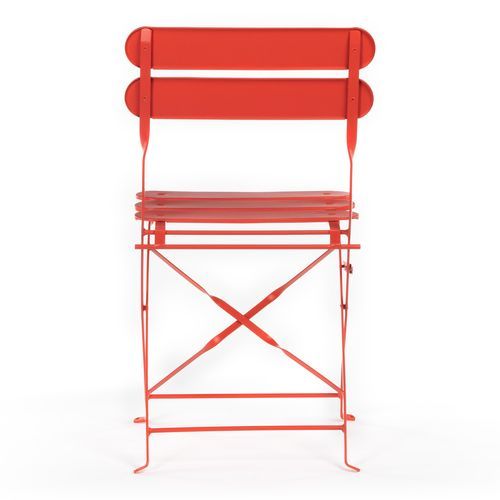 Chaise de jardin acier rouge mate Dola - Photo n°3; ?>