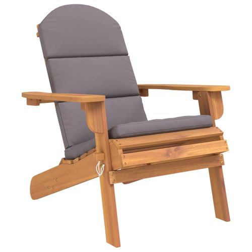Chaise de jardin Adirondack avec coussins bois massif d'acacia - Photo n°2; ?>