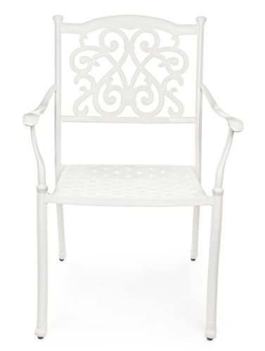 Chaise de jardin aluminium moulée blanc Kofiam - Lot de 2 - Photo n°3; ?>