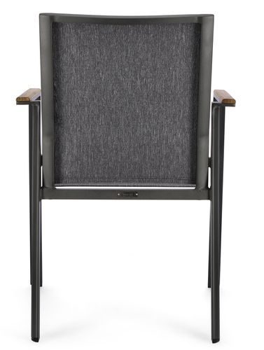 Chaise de jardin avec accoudoir aluminium anthracite Kamera - Lot de 4 - Photo n°3; ?>