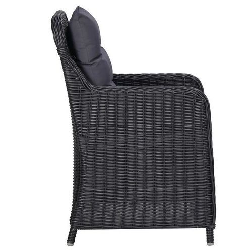 Chaise de jardin coussins gris et résine noire Iggem - Lot de 2 - Photo n°2; ?>