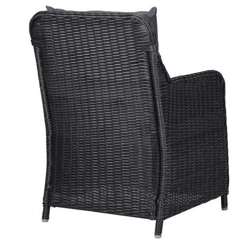 Chaise de jardin coussins gris et résine noire Iggem - Lot de 2 - Photo n°3; ?>