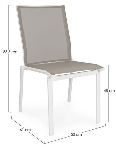 Chaise de jardin en aluminium blanc Cadia - Lot de 4 - Photo n°3; ?>
