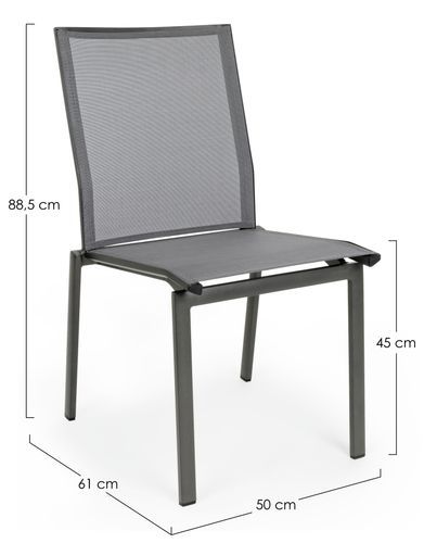 Chaise de jardin en aluminium noir anthracite Cadia - Lot de 4 - Photo n°3; ?>