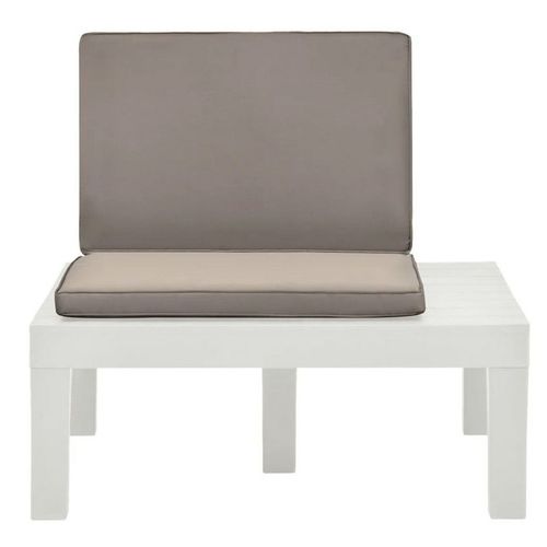 Chaise de jardin marron et plastique blanc Shan - Lot de 2 - Photo n°2; ?>