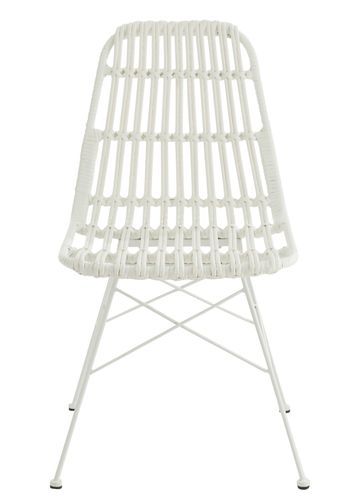 Chaise de jardin métal et plastique blanc Shiro L 56.5 cm - Photo n°2; ?>