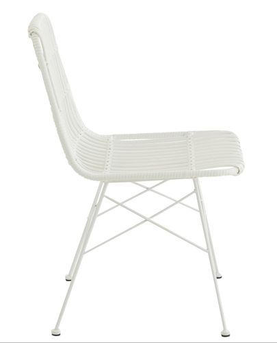 Chaise de jardin métal et plastique blanc Shiro L 56.5 cm - Photo n°3; ?>