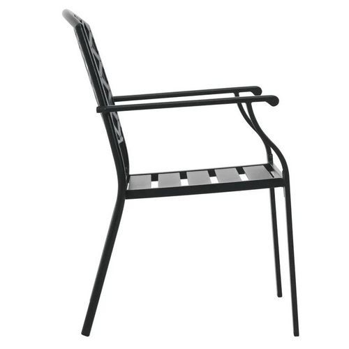 Chaise de jardin métal noir Kamoa - Lot de 2 - Photo n°2; ?>