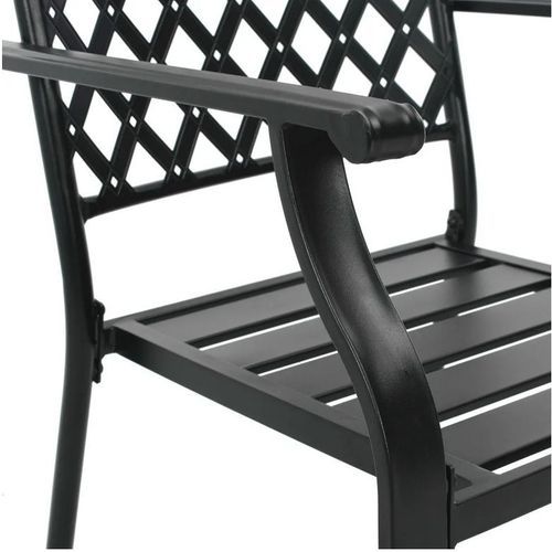 Chaise de jardin métal noir Kamoa - Lot de 2 - Photo n°3; ?>
