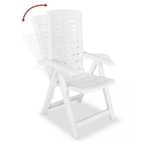 Chaise de jardin pliable plastique blanc Bouka - Lot de 2 - Photo n°2; ?>