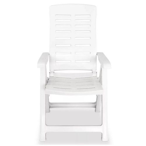 Chaise de jardin pliable plastique blanc Bouka - Lot de 2 - Photo n°3; ?>