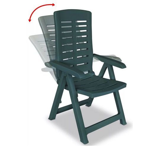 Chaise de jardin pliable plastique vert Bouka - Lot de 4 - Photo n°2; ?>