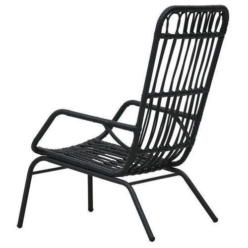 Chaise de jardin résine tressée et métal noir Andea - Photo n°2; ?>