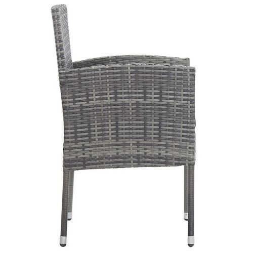 Chaise de jardin tissu et résine tressée gris Remim - Lot de 2 - Photo n°2; ?>