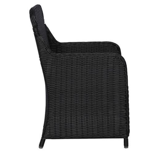 Chaise de jardin tissu gris et résine noire Iggem - Lot de 2 - Photo n°2; ?>