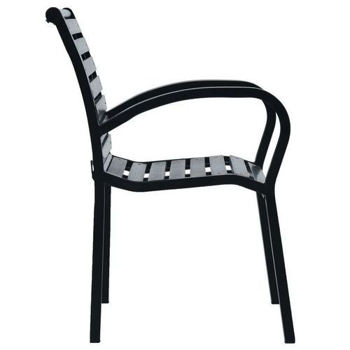 Chaise de jardin WPC et pieds métal noir Etrino - Lot de 2 - Photo n°2; ?>