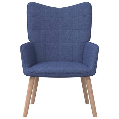 Chaise de relaxation 62x68,5x96 cm Bleu Tissu 3 - Photo n°2; ?>