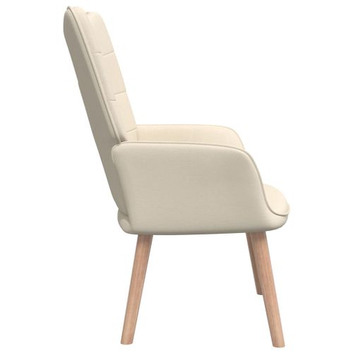 Chaise de relaxation 62x68,5x96 cm Crème Tissu 3 - Photo n°3; ?>