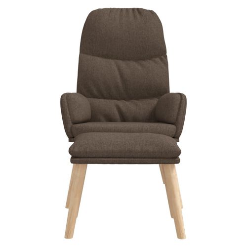 Chaise de relaxation avec tabouret Taupe Tissu - Photo n°3; ?>