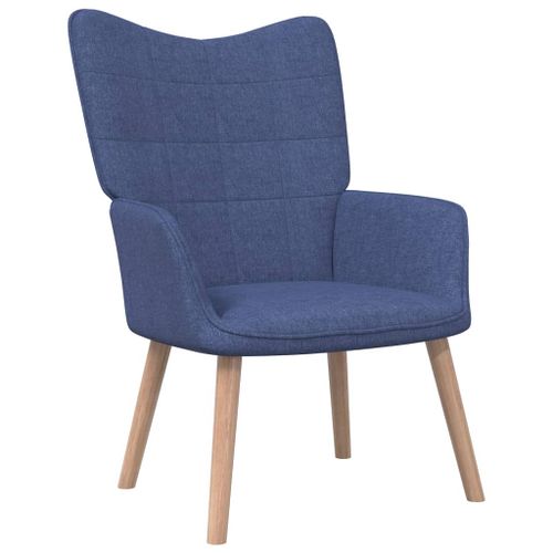 Chaise de relaxation et tabouret 62x68,5x96 cm Bleu Tissu 4 - Photo n°2; ?>