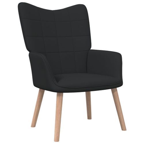 Chaise de relaxation et tabouret 62x68,5x96 cm Noir Tissu 3 - Photo n°2; ?>
