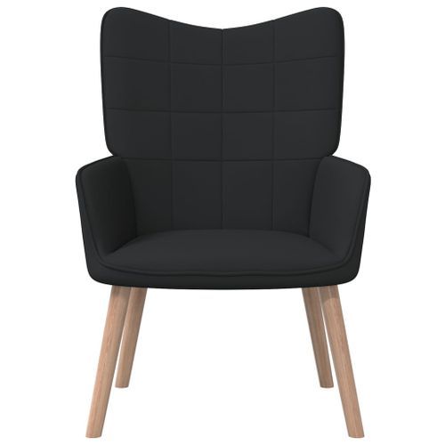 Chaise de relaxation et tabouret 62x68,5x96 cm Noir Tissu 3 - Photo n°3; ?>