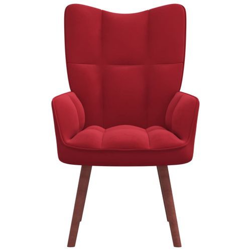Chaise de relaxation Rouge bordeaux Velours 12 - Photo n°3; ?>