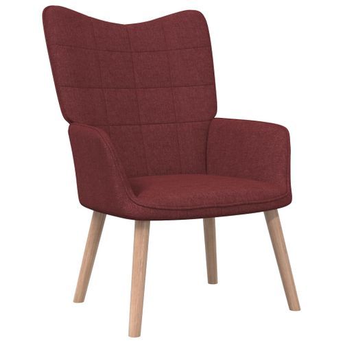 Chaise de relaxation tabouret 62x68,5x96cm Rouge bordeaux Tissu 3 - Photo n°2; ?>