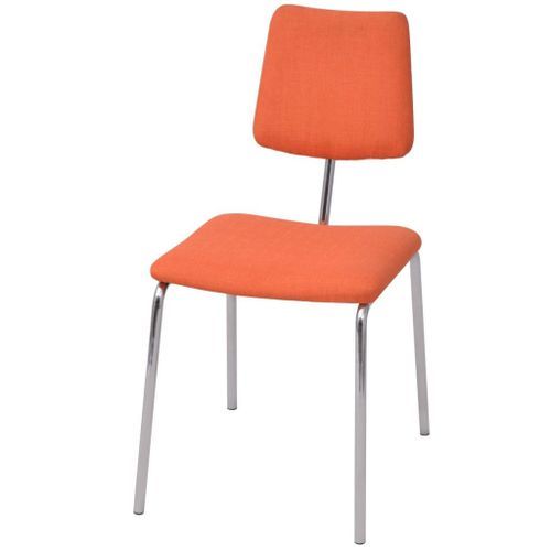 Chaise de salle à manger 2 pièces Orange Tissu - Photo n°2; ?>