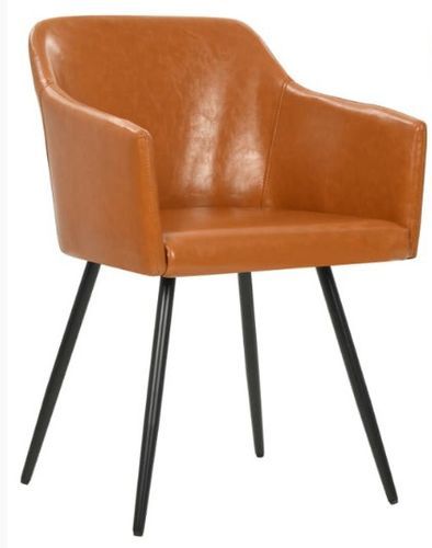 Chaise de salle à manger avec accoudoirs simili cuir marron Sary- Lot de 2 - Photo n°2; ?>