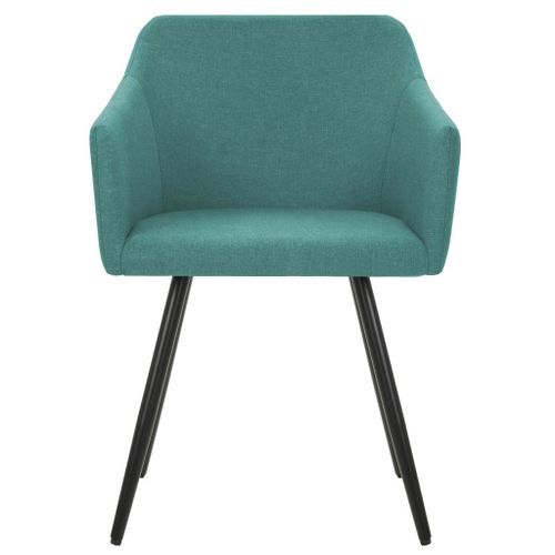 Chaise de salle à manger avec accoudoirs tissu vert Sary - Lot de 2 - Photo n°2; ?>