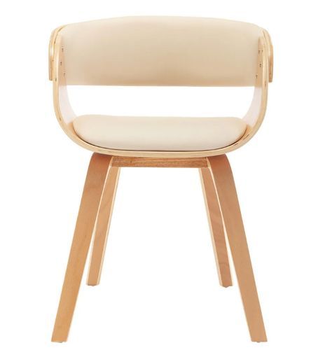 Chaise de salle à manger bois clair et simili cuir beige Onetop - Photo n°2; ?>