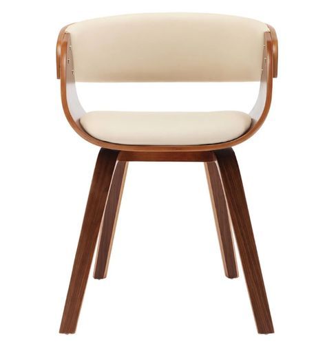Chaise de salle à manger bois foncé et simili cuir beige Onetop - Photo n°2; ?>