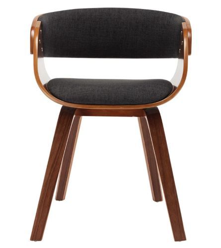 Chaise de salle à manger bois foncé et tissu gris Onetop - Lot de 2 - Photo n°2; ?>