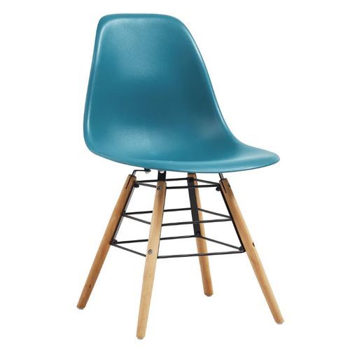 Chaise de salle à manger polypropylène bleu turquoise et hêtre clair Presta - Lot de 2 - Photo n°2; ?>