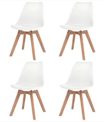 Chaise de salle à manger polypropylène et coussin simili cuir blanc Kitoa - Lot de 4 - Photo n°2; ?>